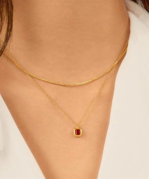 Alternative view of Ania Haie Gold Crimson Solitaire Necklace