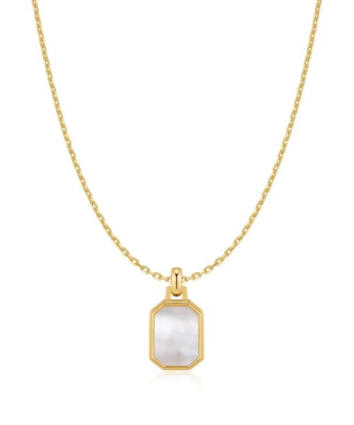 Ania Haie Gold Square Mother-of-Pearl Necklace