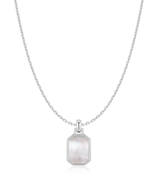 Ania Haie Silver Square Mother-of-Pearl Necklace