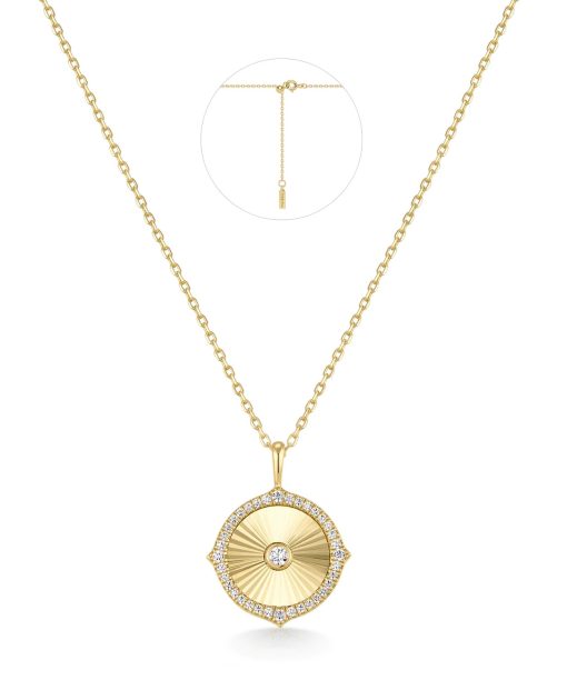Ania Haie Gold Diamond-Cut Sunny Disc Necklace