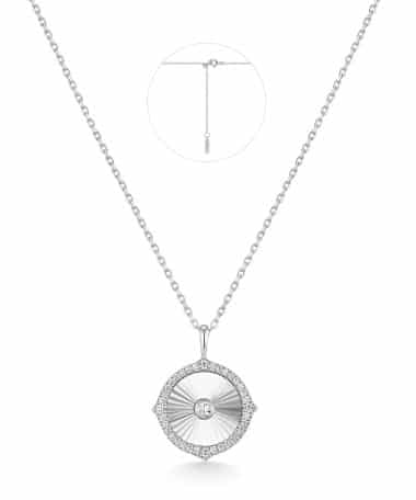 Ania Haie Silver Diamond-Cut Sunny Disc Necklace