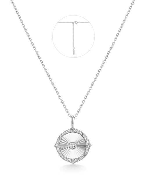 Ania Haie Silver Diamond-Cut Sunny Disc Necklace