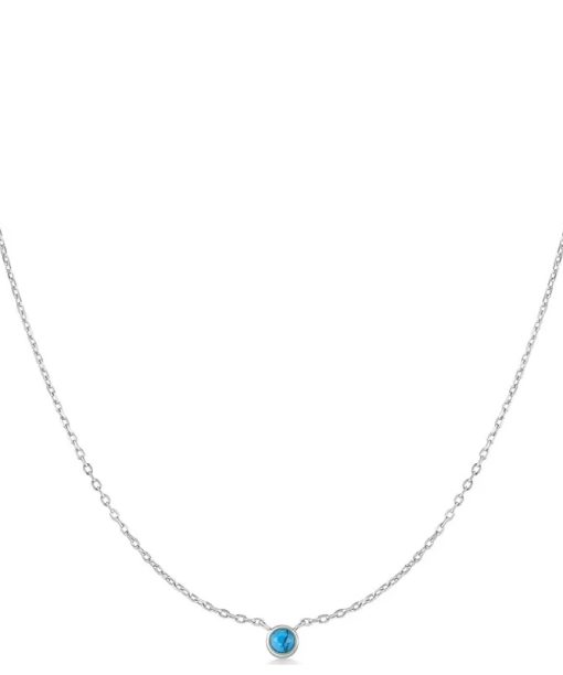 Ania Haie Silver Bezel-set Lab-created Turquise Necklace