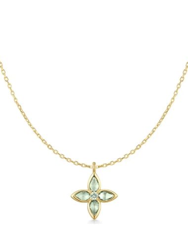 Ania Haie Gold Mint Green Lucky Clover Necklace