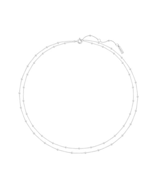 Ania Haie Silver Double Chain Bead Necklace