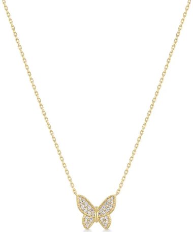Ania Haie Gold Butterfly Pave Necklace