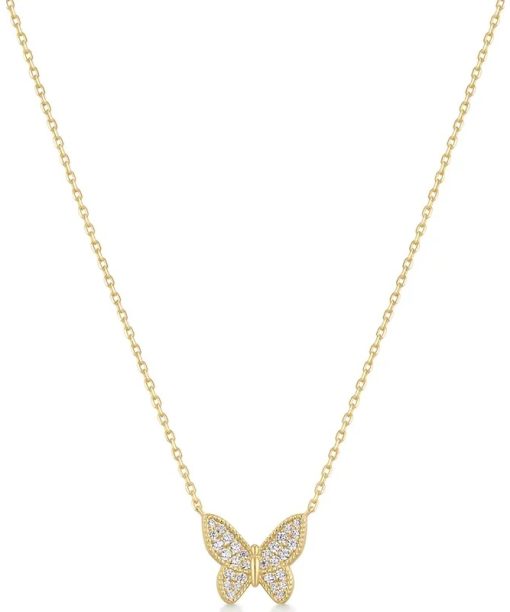 Ania Haie Gold Butterfly Pave Necklace