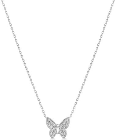 Ania Haie Silver Butterfly Pave Necklace