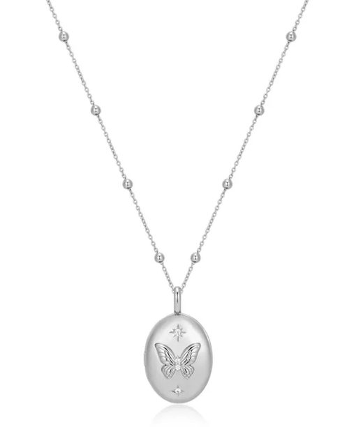 Ania Haie Silver Butterfly Locket Necklace