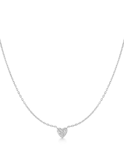 Ania Haie Silver Pavé Heart Necklace