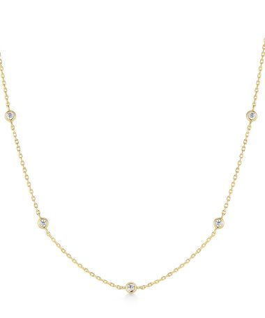 Ania Haie Gold Classic Bezel-Set Station Necklace