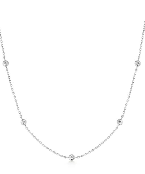 Ania Haie Silver Classic Bezel-Set Station Necklace