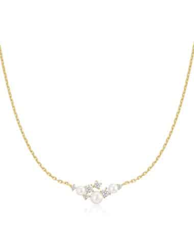 Ania Haie Gold Shell Pearl Cluster Necklace