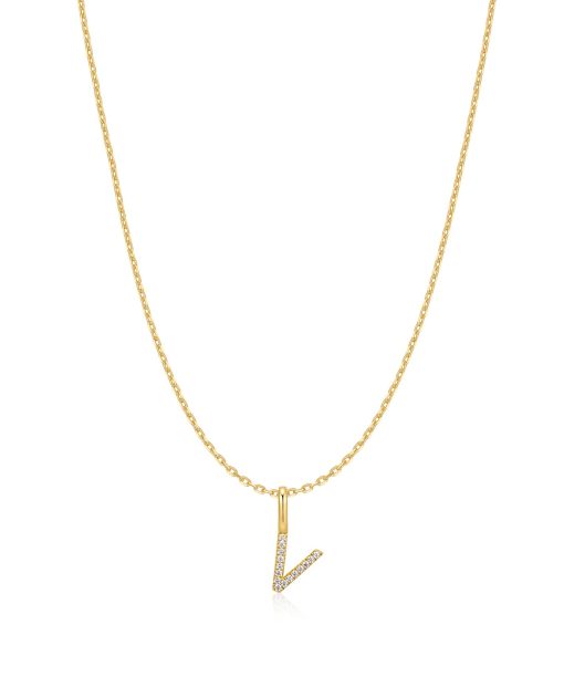 Ania Haie Gold Letter V Initial Necklace