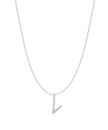 Ania Haie Silver Letter V Initial Necklace
