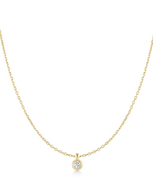 Ania Haie Gold Classic Bezel-Set Solitaire Necklace