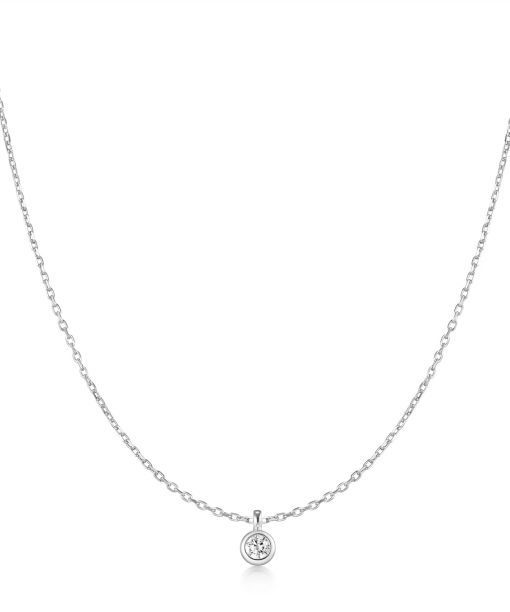 Ania Haie Silver Classic Bezel-Set Solitaire Necklace