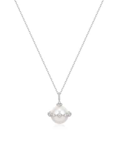 Ania Haie Silver Shell Pearl Halo Evil-Eye Necklace