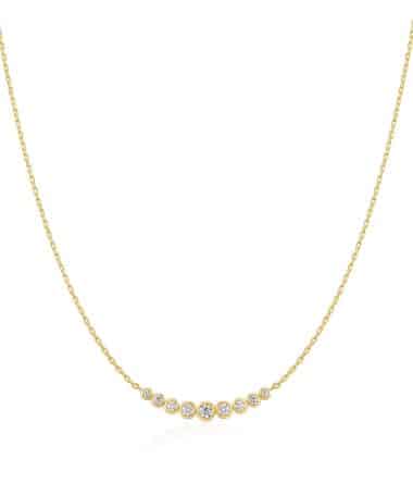 Ania Haie Gold Graduated Bezel-Set Necklace