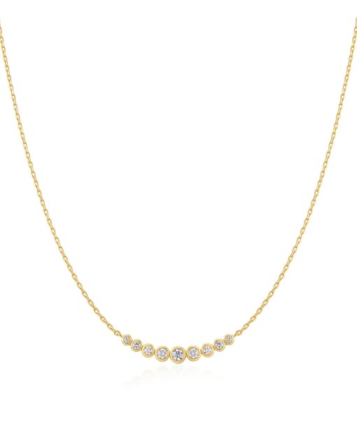 Ania Haie Gold Graduated Bezel-Set Necklace