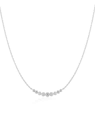 Ania Haie Silver Graduated Bezel-Set Necklace