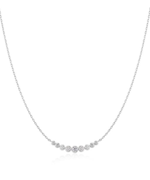 Ania Haie Silver Graduated Bezel-Set Necklace