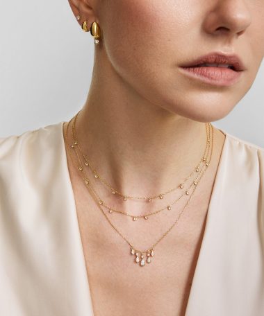 Alternative view of Ania Haie Gold Bezel-Set Teardrop Cascade Necklace