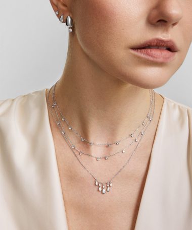 Alternative view of Ania Haie Silver Bezel-Set Teardrop Cascade Necklace
