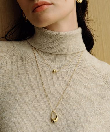 Alternative view of Ania Haie Gold Hollow Organic Pebble Necklace