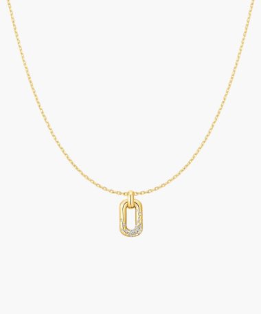 Ania Haie Gold Sparkling Oval Hoop Pendant Necklace
