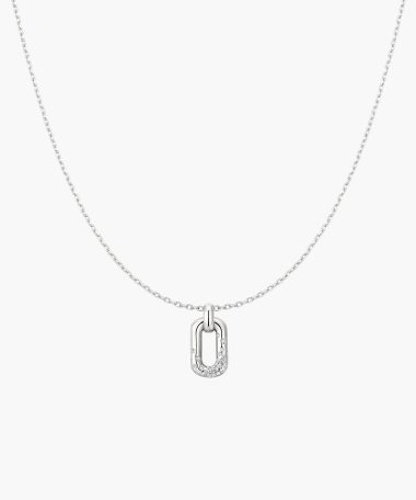 Ania Haie Silver Sparkling Oval Hoop Pendant Necklace