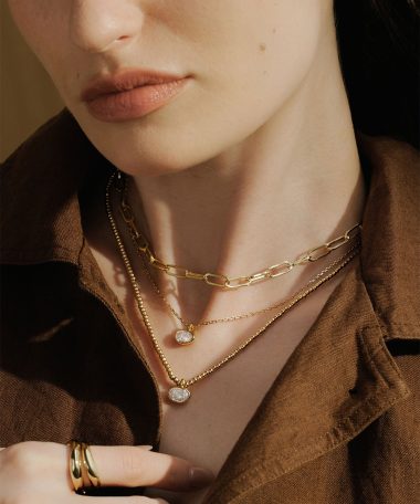Alternative view of Ania Haie Gold Bezel Organic Pebble Beaded Necklace