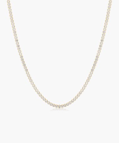 Ania Haie Gold Half-Bezel Round Tennis Necklace