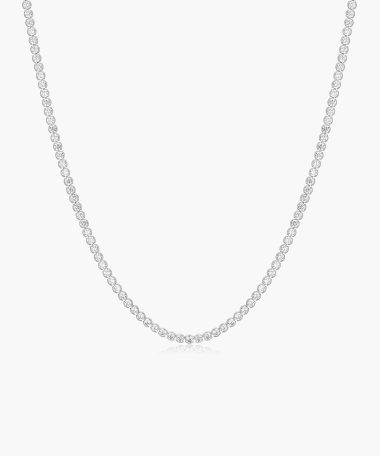 Ania Haie Silver Half-Bezel Round Tennis Necklace