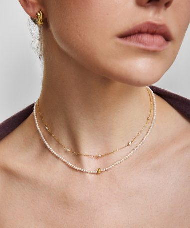Alternative view of Ania Haie Gold Twist & Glass Pearl Beaded Necklace