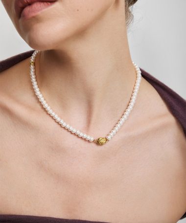 Alternative view of Ania Haie Gold Glass Pearl Beaded Twist Station Necklace