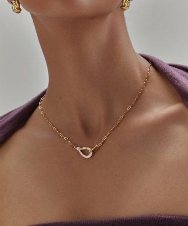 Alternative view of Ania Haie Gold Interlocked Pavé & Polished Knot Necklace