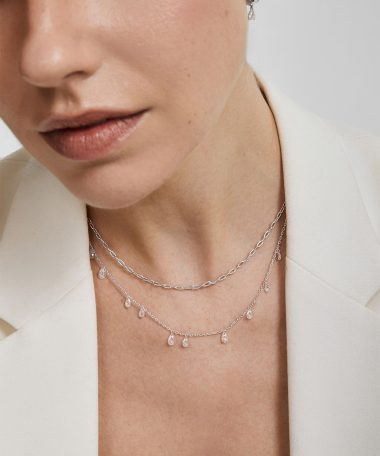 Alternative view of Ania Haie Silver Ethereal Teardrop Dangle Station Necklace