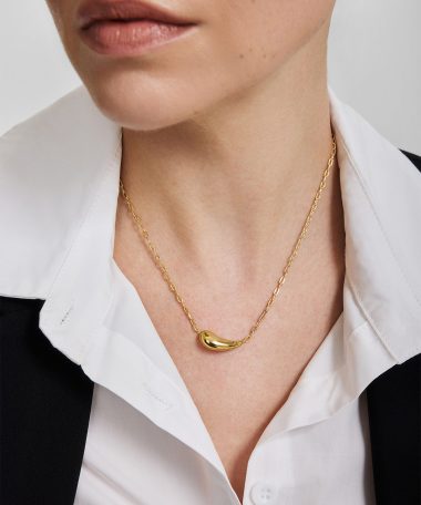 Alternative view of Ania Haie Gold Curved Teardrop Necklace