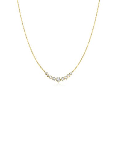 Ania Haie Gold Graduated Pavé Arc Necklace