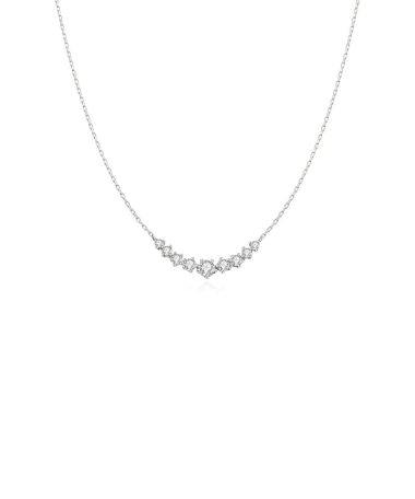 Ania Haie Silver Graduated Pavé Arc Necklace