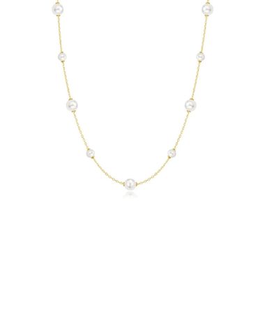 Ania Haie Gold Alternating Shell Pearl Station Necklace