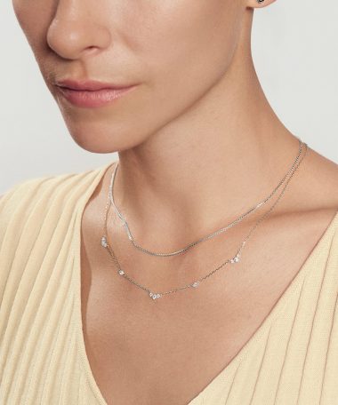 Alternative view of Ania Haie Silver Cluster & Single Station Necklace
