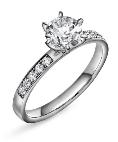 The crown ring gull LAB diamanter 1,20 ct.