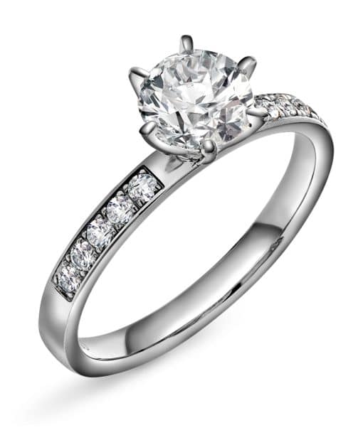 The crown ring gull LAB diamanter 1,20 ct.