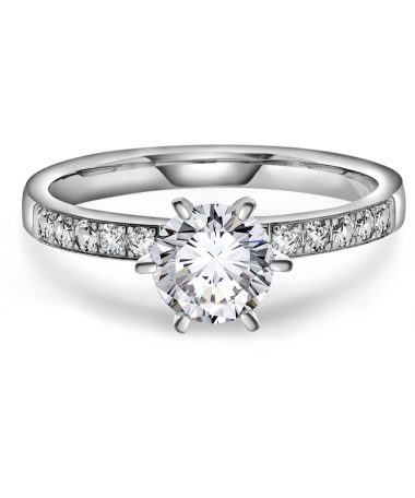 Alternative view of The crown ring gull LAB diamanter 1,20 ct.