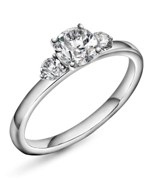 Princess ring gull LAB diamanter 0,95 ct.