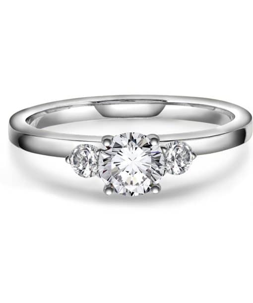 Alternative view of Princess ring gull LAB diamanter 0,95 ct.