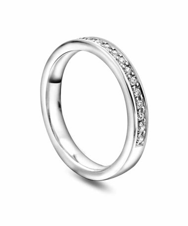 Giftering i hvitt gull 0,15ct WSI 3 mm