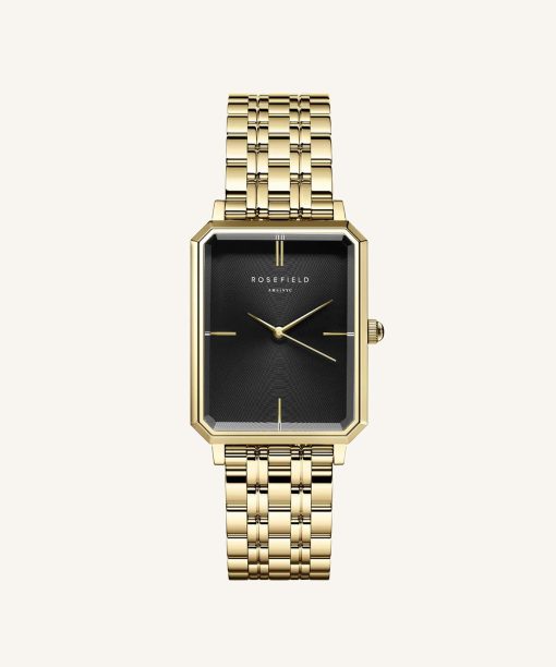 Rosefield Octagon Black Gold 23x29mm